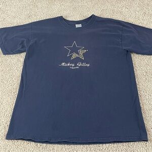 Mickey Gilley Theatre T Shirt Large Navy Blue Rhinestone Star Country Music  S46